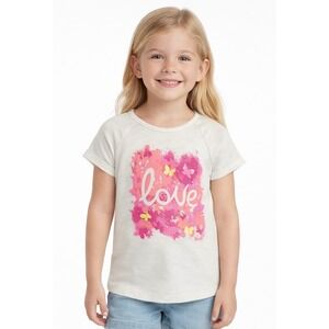 Sonoma Girls Size 6 Love Shirt 3D Butterfly Graphic Tee Short Sleeve Cute Casual